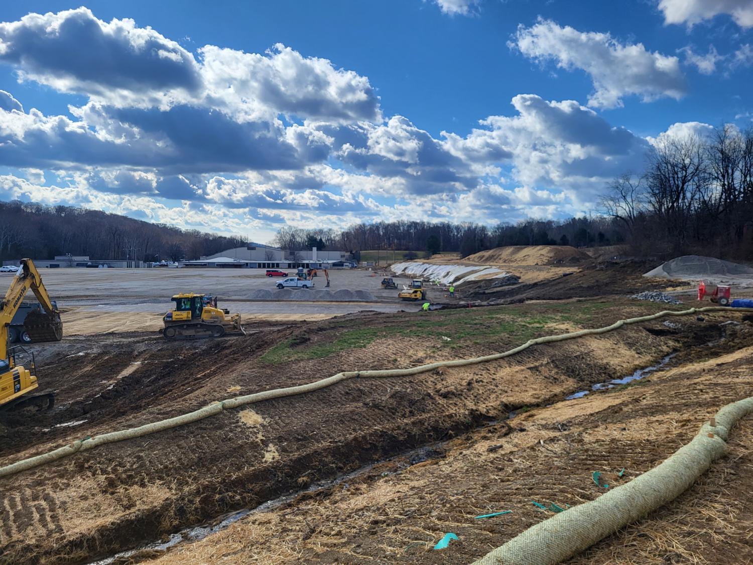 View of Lancaster High School construction site