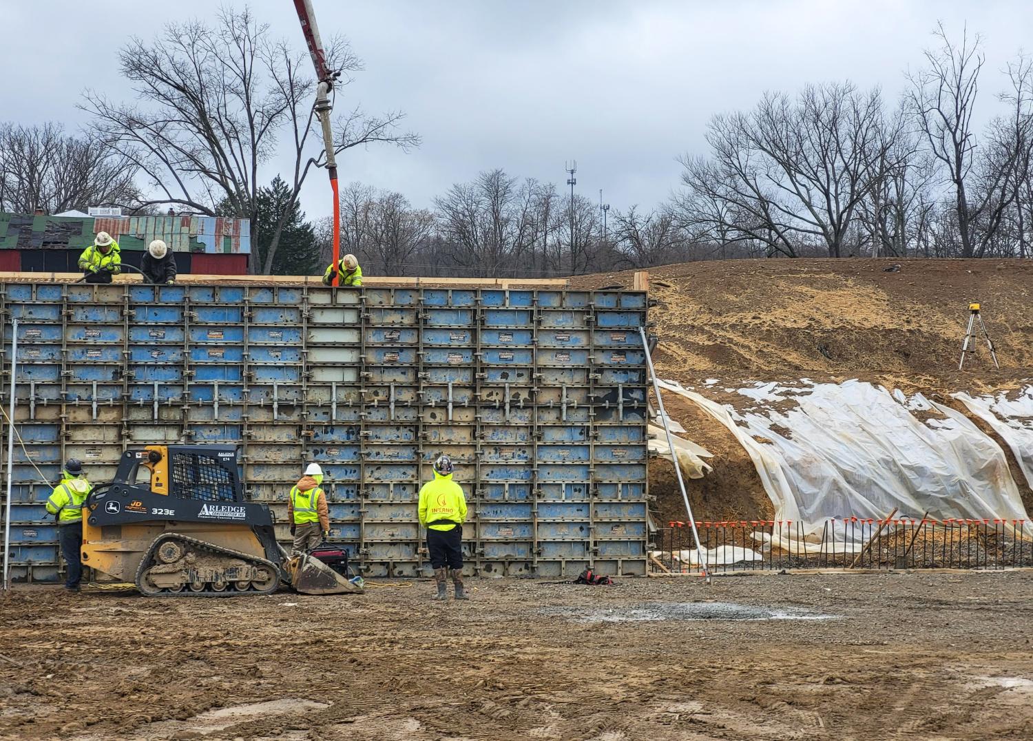 Subcontractors working on site at Lancaster High School 