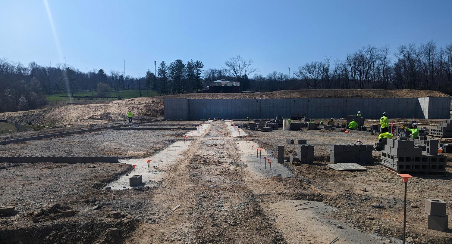 View of Lancaster High School construction site