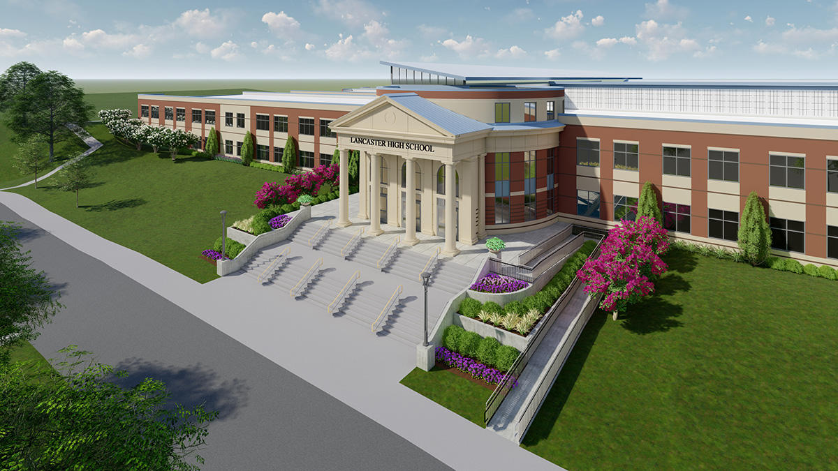 Rendering of Lancaster City Schools High School 