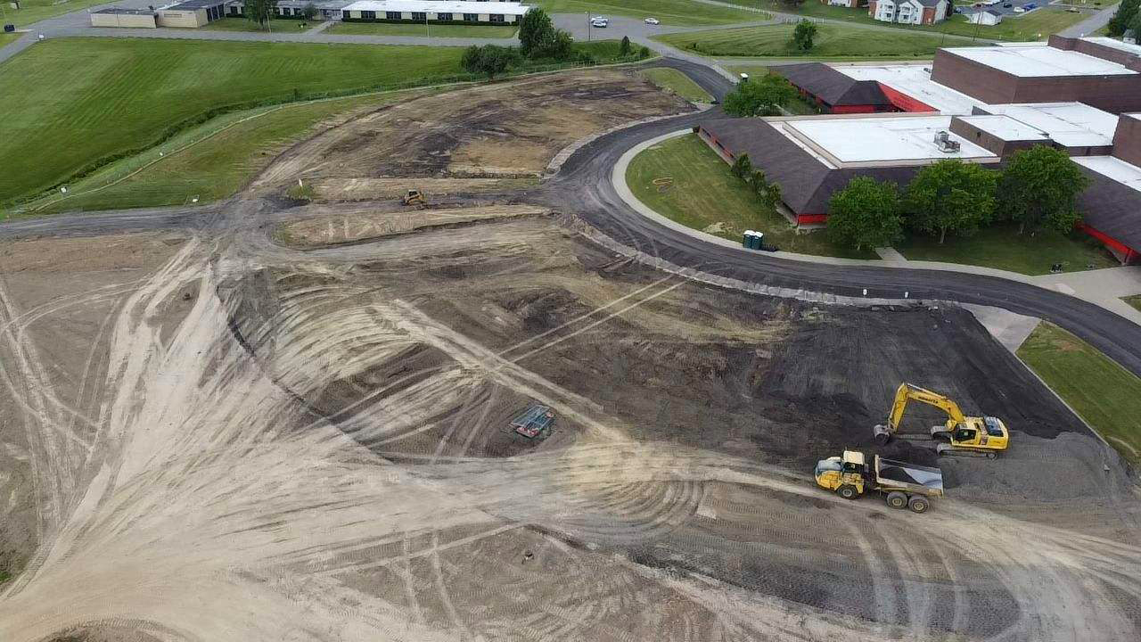 Aerial of Rolling Hills site work 