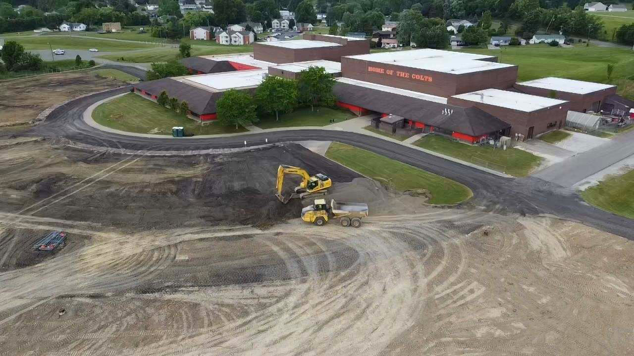 Aerial of Rolling Hills site work 