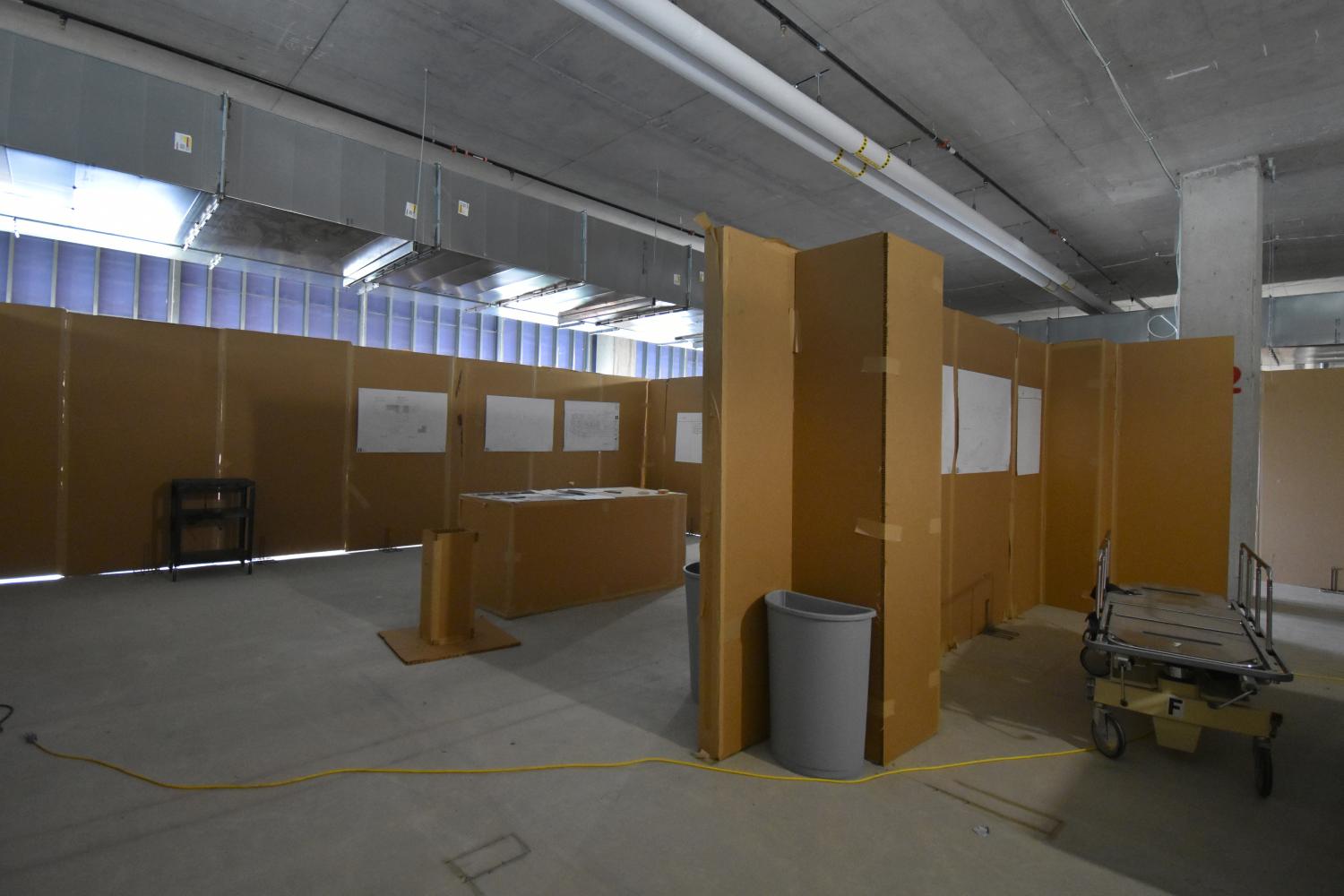 Healthcare cardboard mock-up space 