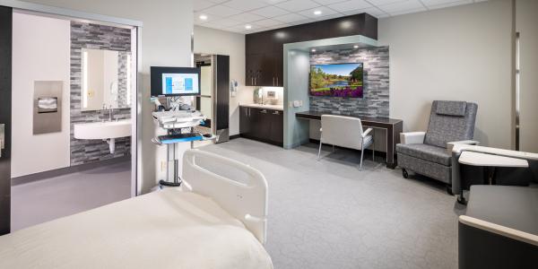 Renovated Patient Room of Summa Joint Center of Excellence