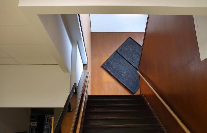 Stairway with artwork 