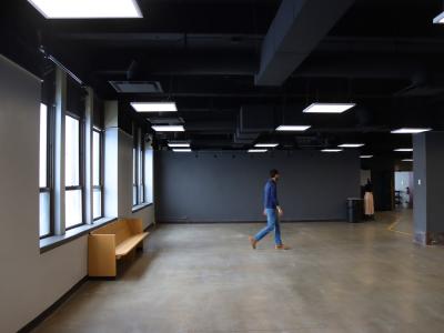 Person walking in event space