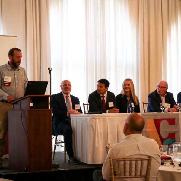 Pete Strawman speaking at ACE luncheon