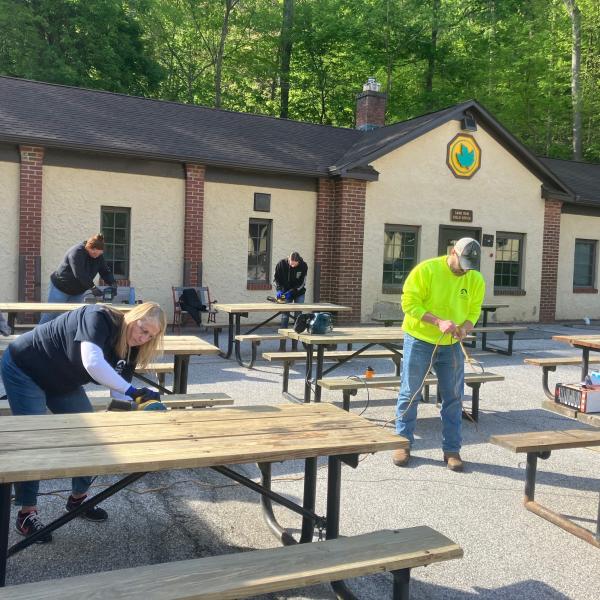 Summit Metro Parks picnic table refresh 
